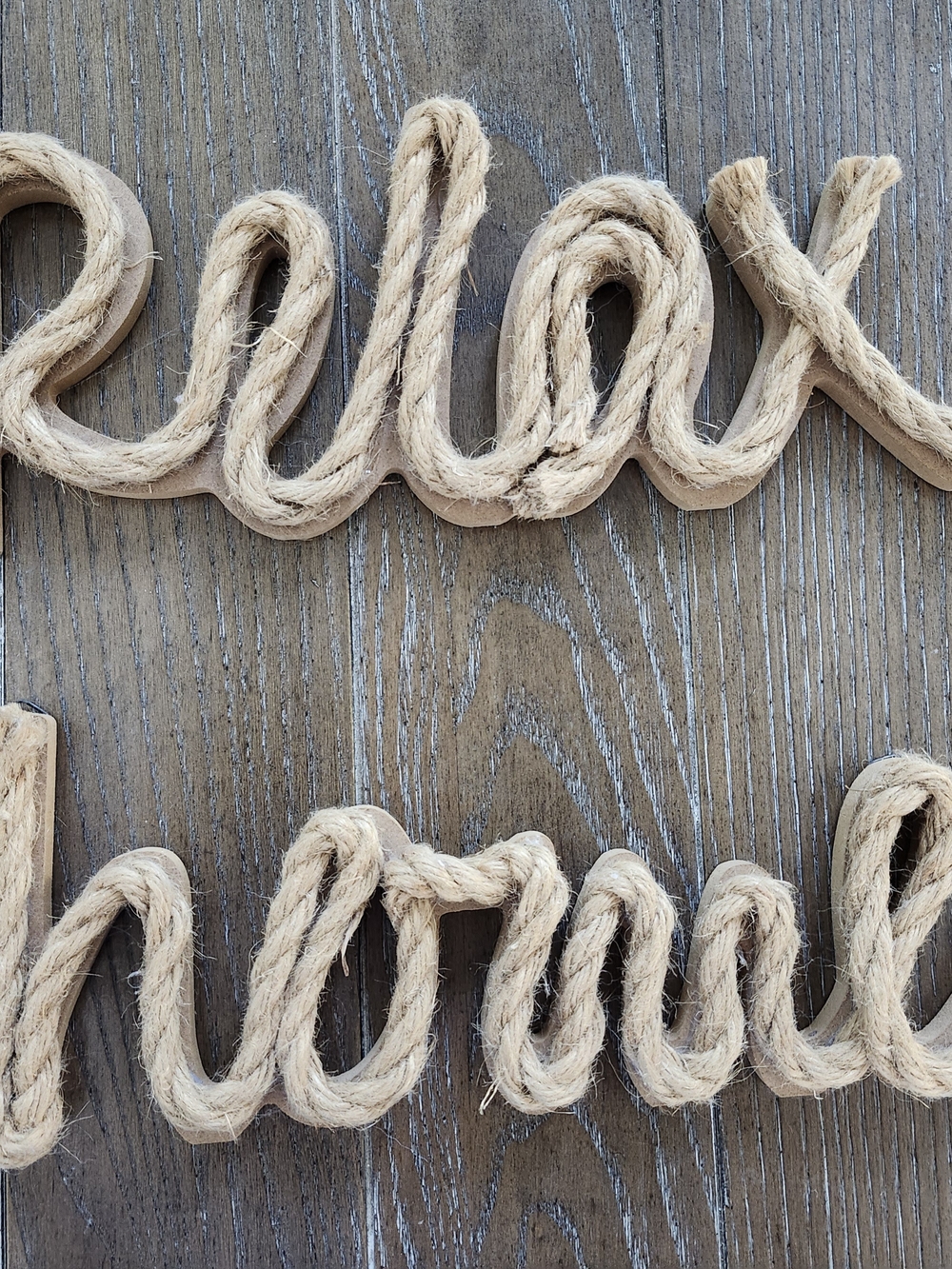 Pottery Barn Natural Rope Script Wall Word Decor